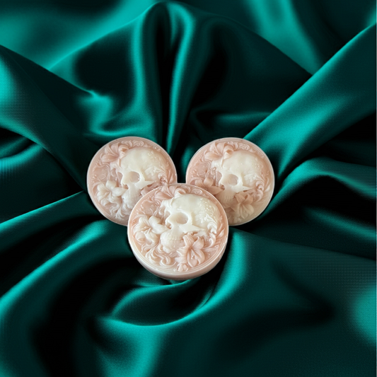 3 floral skull wax melts