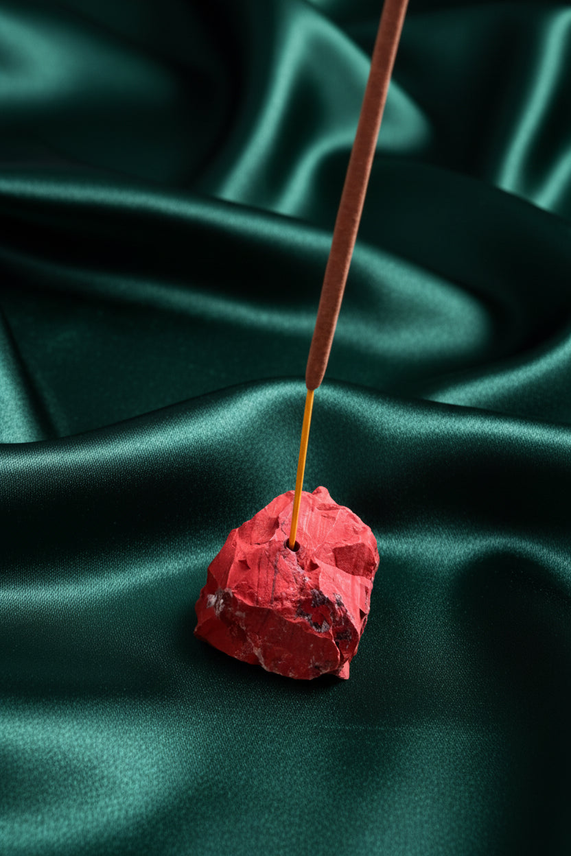 Red Jasper Crystal Incense Stick Holder